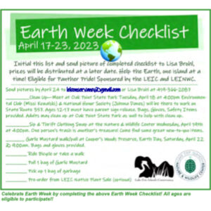 Earth Week Checklist